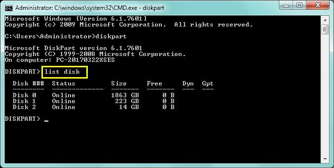 Use CMD to fix error 'You need to format the disk in drive'