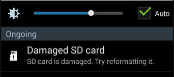 Damaged SD card