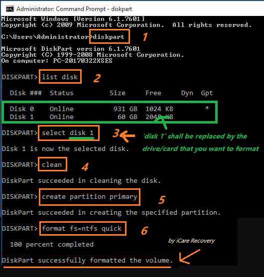 CMD to format Samsung SD