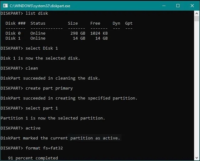 format usb with fat32