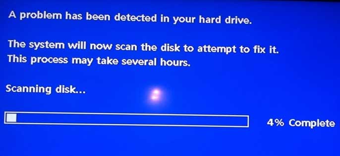 hard drive blue screen