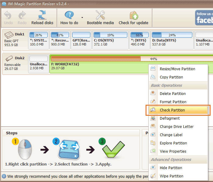 Partition Resizer tool