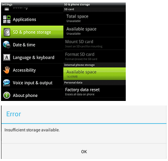SD Card Not Enough Space